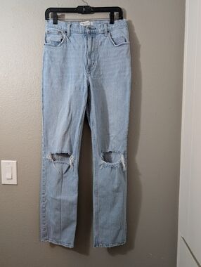 Abercrombie & Fitch The 90's Ultra High Rise Straight Leg Jeans Long